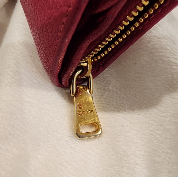 Authentic Miu Miu Hot Pink Goat Skin Madras Flap Wallet - Picture 8 of 14